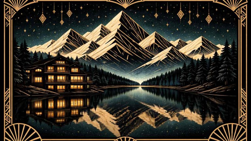 Clubs libertins en Savoie - illustration Art Déco lac d'Aiguebelette et Chambéry nuit