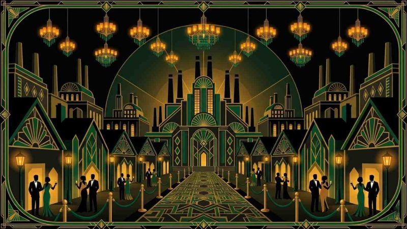 Clubs libertins Saint-Étienne - illustration Art Déco ville industrielle reconvertie nuit