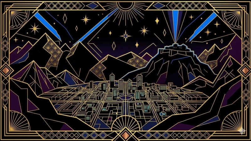 Clubs libertins Grenoble Isère - illustration Art Déco massifs alpins et vie nocturne grenobloise